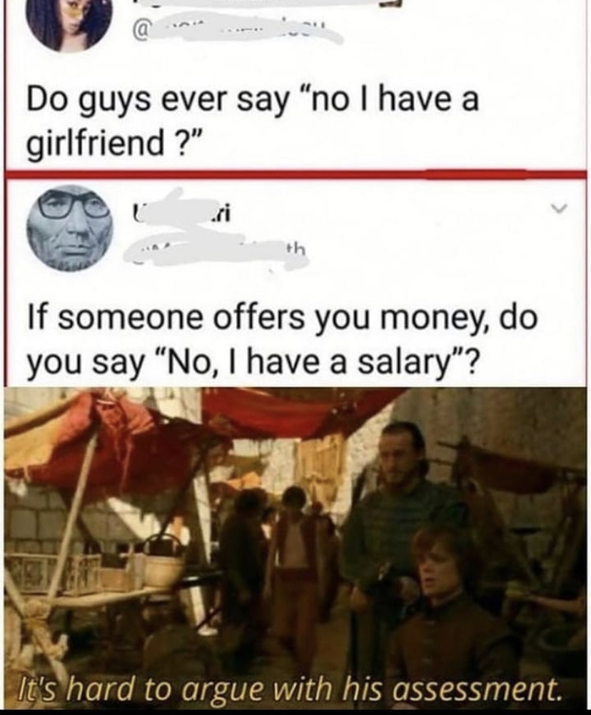 online classes suck - Do guys ever say "no I have a girlfriend ?" If someone offers you money, do you say "No, I have a salary"? It's hard to argue with his assessment.