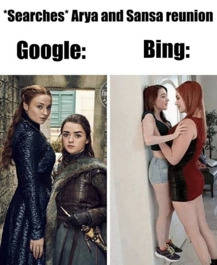 sansa and arya meme - Searches Arya and Sansa reunion Google Bing