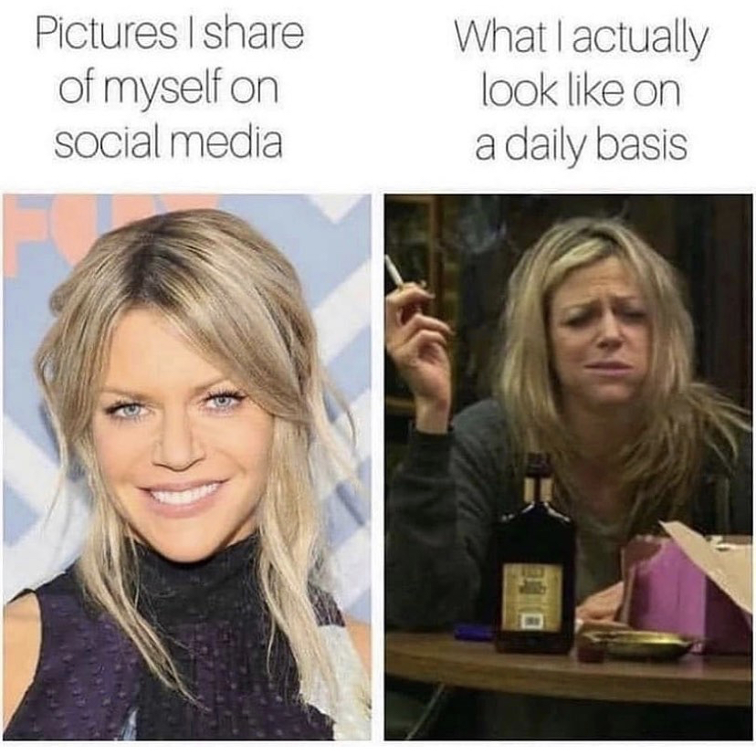 blond - Pictures I of myself on social media What I actually look on a daily basis