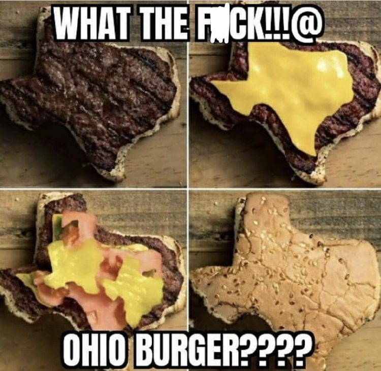 texas shaped burger - What The Ck!!! @ Ohio Burger????