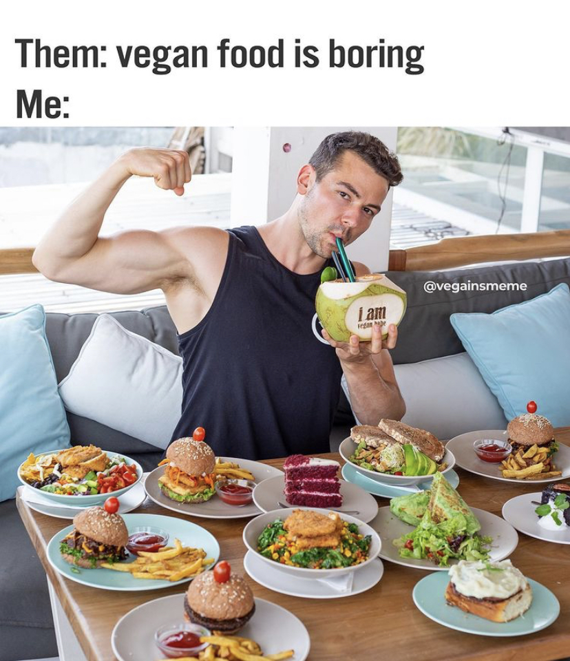 design - Them vegan food is boring Me am