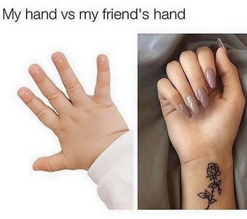 drawable tattoos - My hand vs my friend's hand