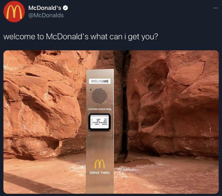 McDonald's welcome to McDonald's what can i get you? Welcome Ht m. Drive Thru