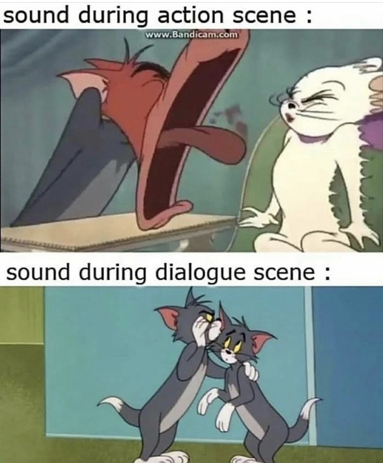 anime memes sarcastic - sound during action scene C. sound during dialogue scene
