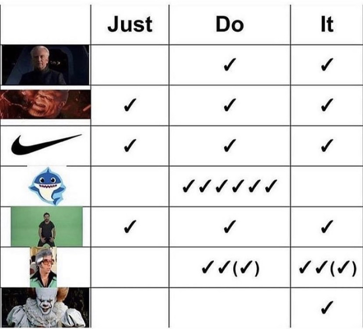 just do it table meme - Just Do It A