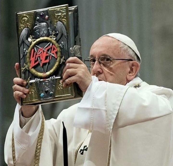 funny memes - pope metal meme