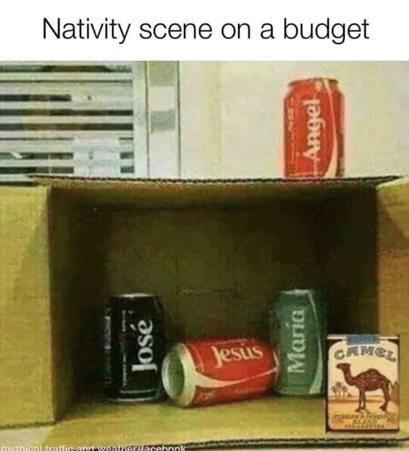 nativity scene meme - Nativity scene on a budget Angel Jos Mania Jess Came tralian Wilberacehonk