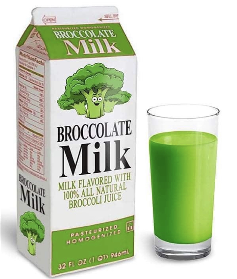 superfood - Crew Broccolate Milk Broccolate Heather Milk Milk Flavored With 100% All Natural Broccoli Juice Pasteurized Homogenized 32 F1 Oz 1 Od 946ml