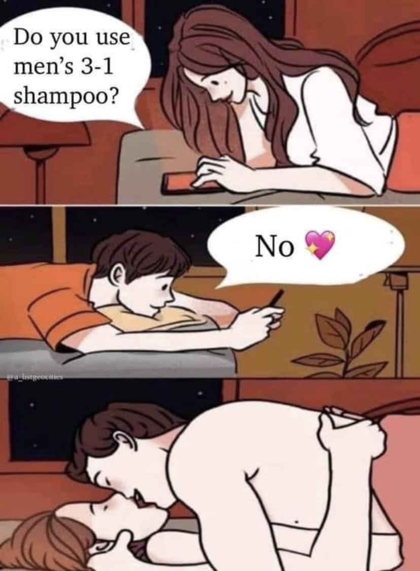 comics - Do you use men's 31 shampoo? No