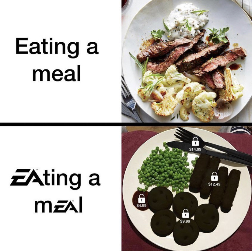 meal - Eating a meal $14.99 $12.49 EAting a maal S4.99 $9.99