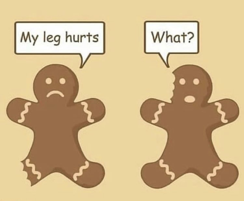 gingerbread man svg free - My leg hurts What?