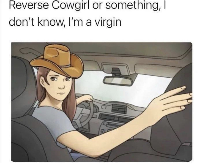 reverse cowgirl or something meme - Reverse Cowgirl or something, don't know, I'm a virgin