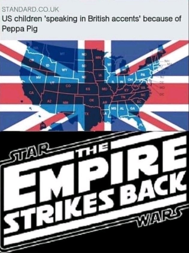 empire strikes back poster - Standard.Co.Uk Us children 'speaking in British accents' because of Peppa Pig No Wy W On Co Mo Re 22 Nc Tn Bc Msalsa Star Thei Empire Strikes Back Warf