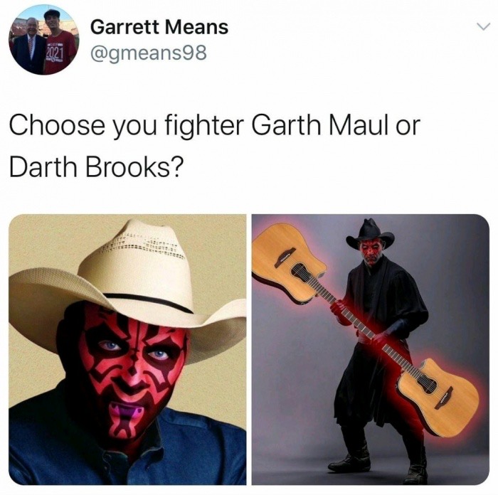 garth maul or darth brooks - Garrett Means 2021 Choose you fighter Garth Maul or Darth Brooks?