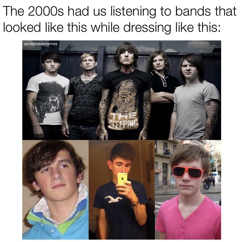 bring me the horizon 2010 - The 2000s had us listening to bands that looked this while dressing this acceptablememes Sleeping