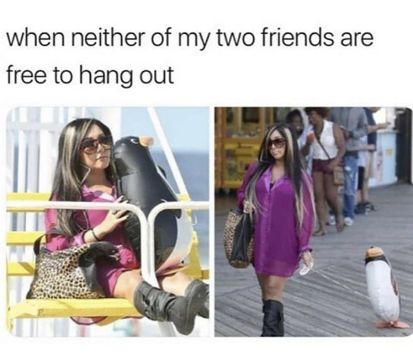snooki with penguin - when neither of my two friends are free to hang out