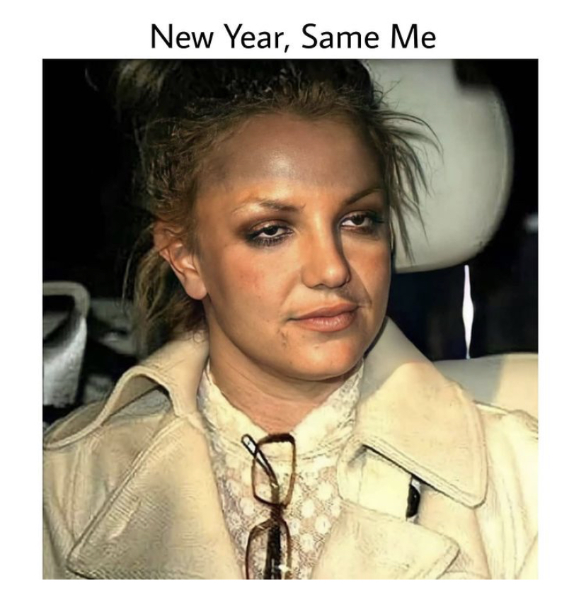 drunk coworker meme - New Year, Same Me