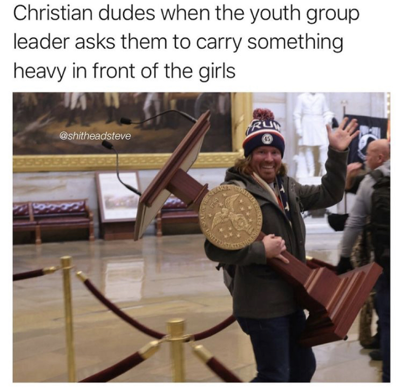 musical instrument - Christian dudes when the youth group leader asks them to carry something heavy in front of the girls