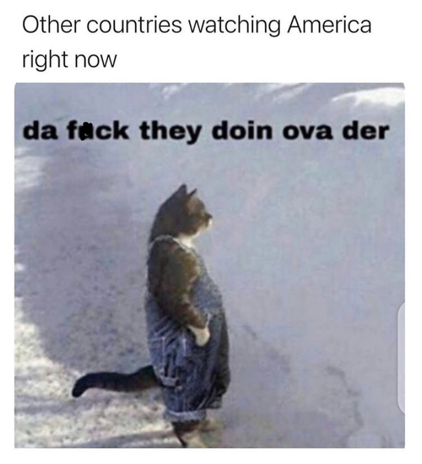 dey doin ova der - Other countries watching America right now da fack they doin ova der