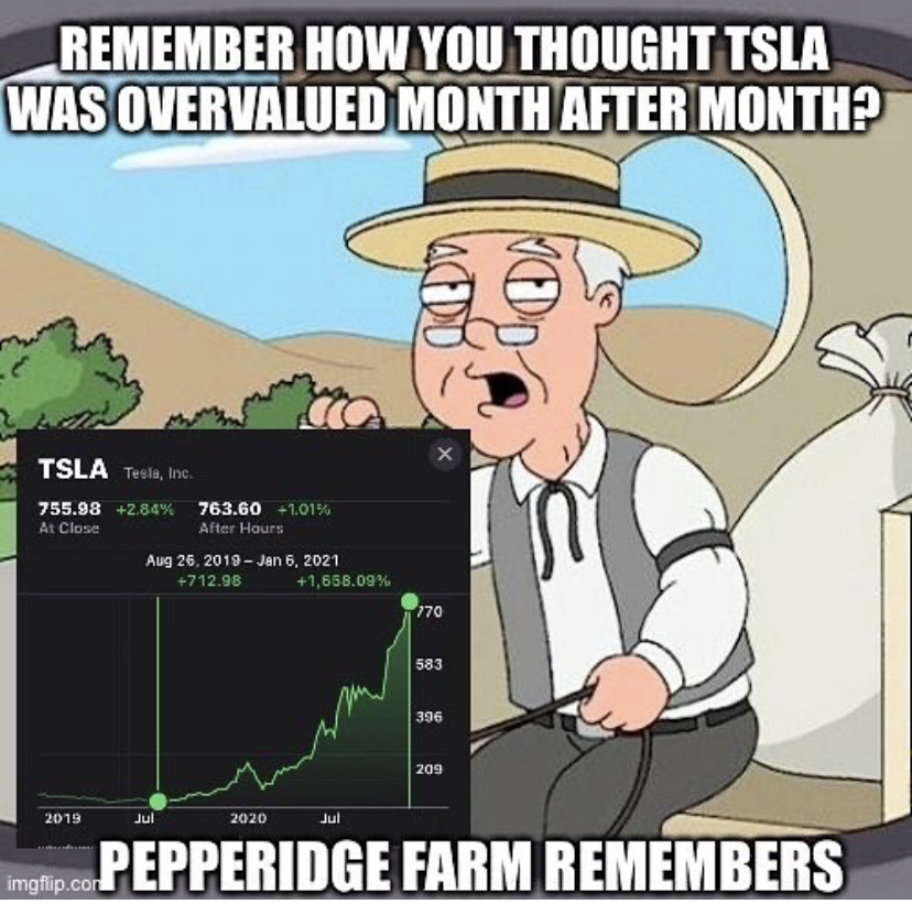 pepperidge farm meme template - Remember How You Thought Tsla Was Overvalued Month After Month? Le Tsla Tesia, Inc 755.98 2,84% 763,60 1.0196 At Close After Hours 212.96 1.658,09% 770 583 396 209 Jul mofip.co Pepperidge Farm Remembers