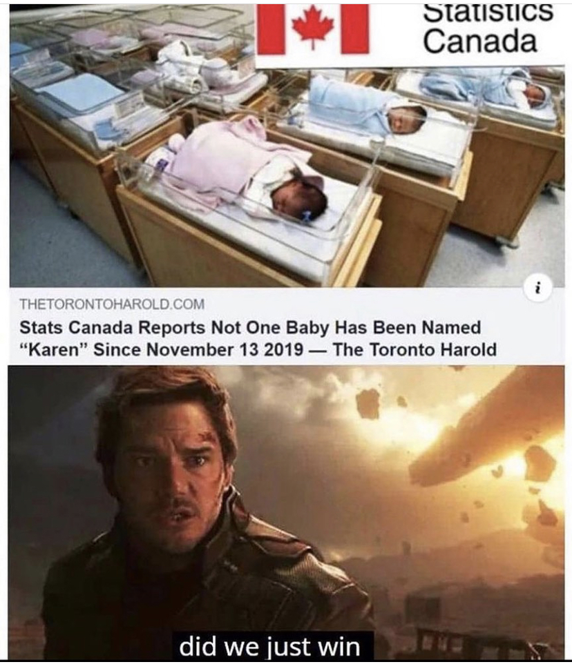 karens in canada - Statistics Canada Thetorontoharold.Com Stats Canada Reports Not One Baby Has Been Named "Karen" Since The Toronto Harold did we just win