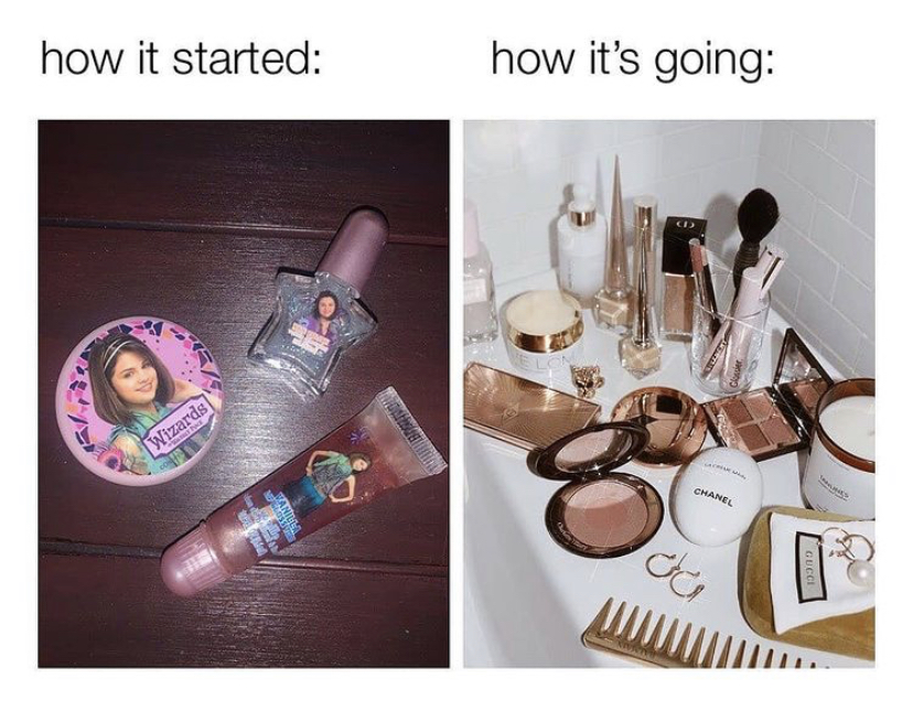 aesthetic makeup things - how it started how it's going Wizards Sut Change ca