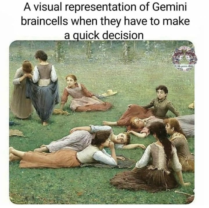 A visual representation of Gemini braincells when they have to make a quick decision
