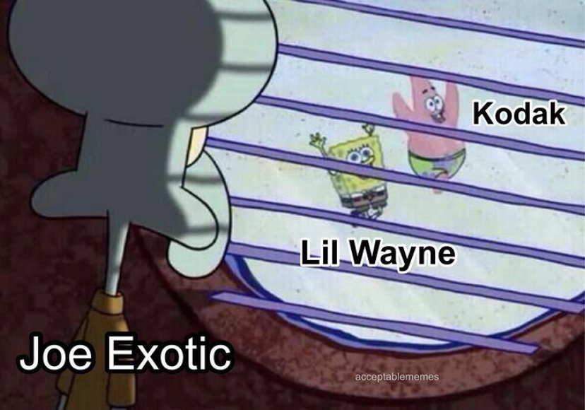 corona virus spongebob memes - Kodak Lil Wayne Joe Exotic acceptablememes