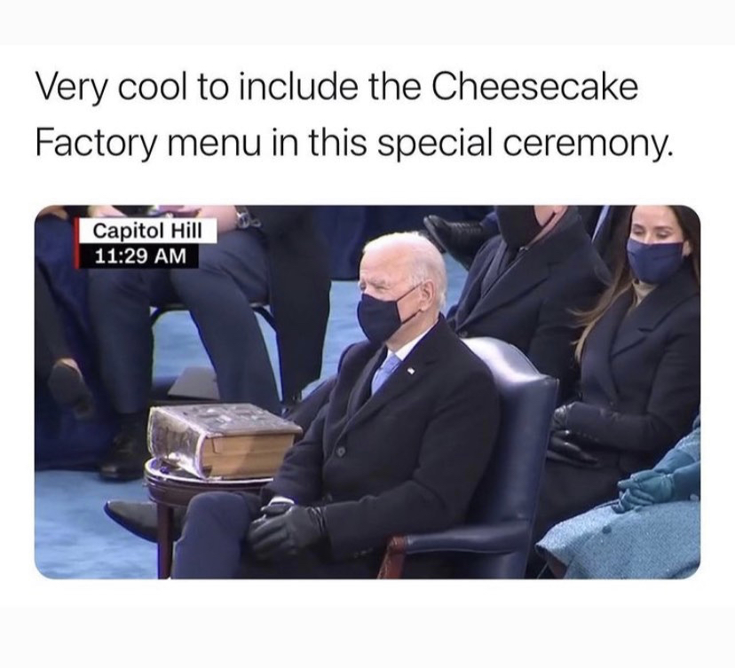 conversation - Very cool to include the Cheesecake Factory menu in this special ceremony. Capitol Hill