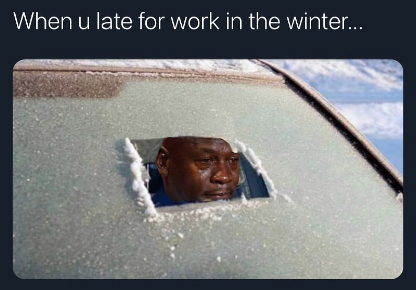 water - When u late for work in the winter...