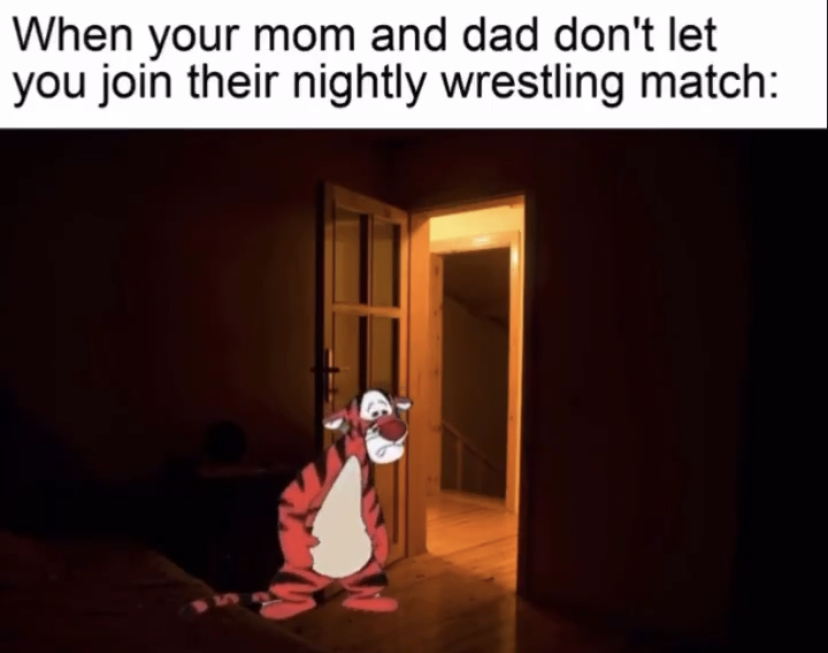 light - When your mom and dad don't let you join their nightly wrestling match