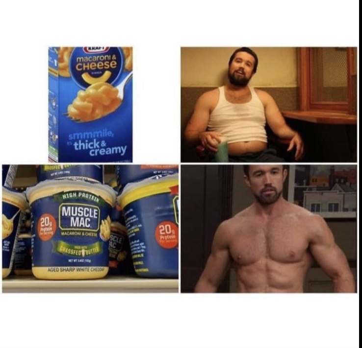 muscle - macaroni & Cheese smmmile, thick & creamy High Protein Muscle 20, Mac tala 20, Macaronische Scle Protein Ac Brassfet Tutto Nged Sharp White Creed
