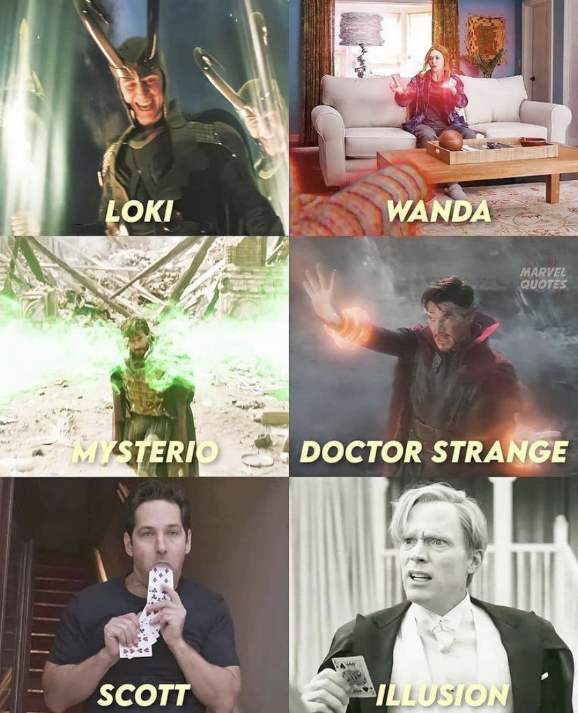 film - Loki Wanda Marver Quotes Mysterio Doctor Strange Scott Illusion