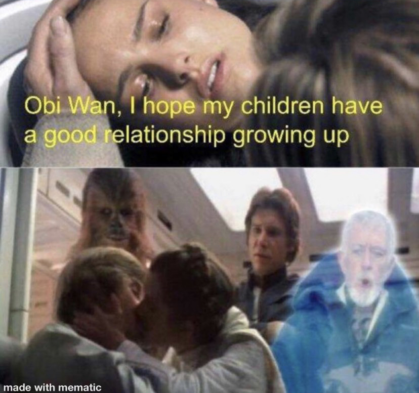 star wars memes - Obi Wan, I hope my children have a good relationship growing up made with mematic