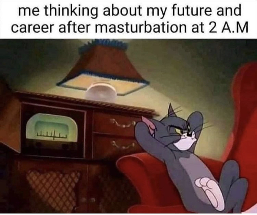 post nut clarity meme - me thinking about my future and career after masturbation at 2 A.M