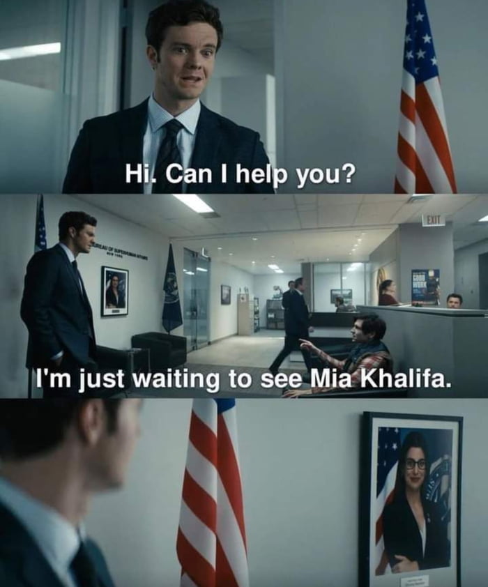 funny memes and pics - suit - Hi. Can I help you? Reau Of Spe Exit I'm just waiting to see Mia Khalifa.