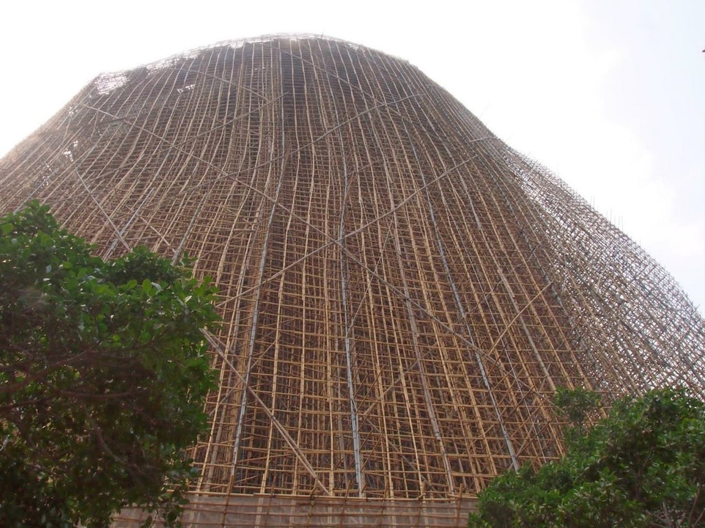 scaffolding of bamboo that is enourmous