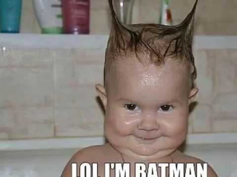 funny picture of kid with hair that looks like batman, with caption cut off because it was from Youtube video