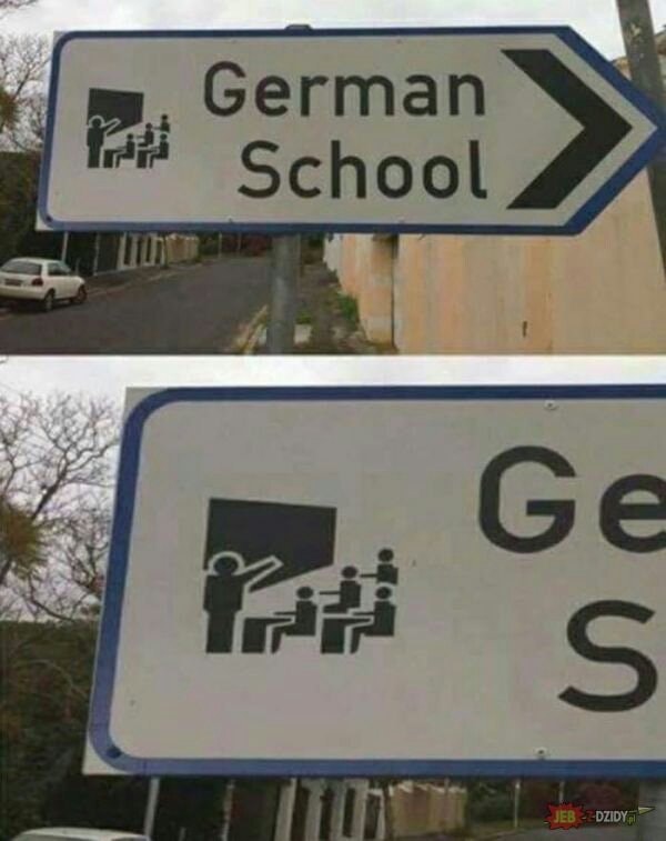 Funny icon on a German School
