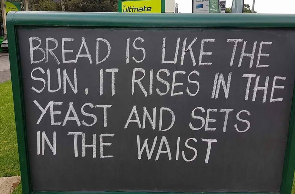 bread related sign outside restaurant