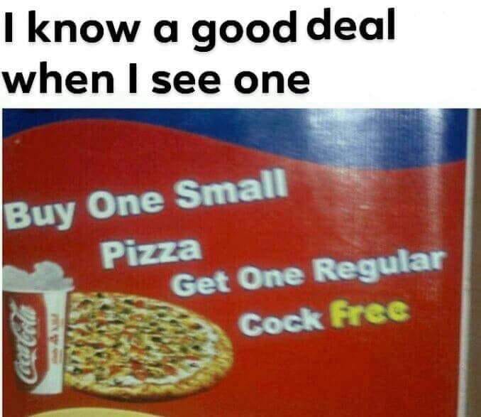 cock free pizza