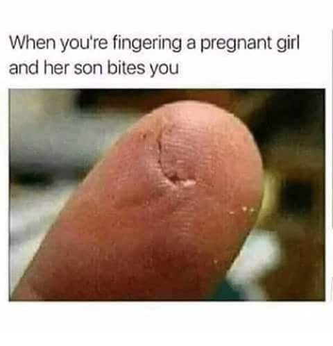 baby bites finger