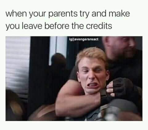 parents make you leave before the credit