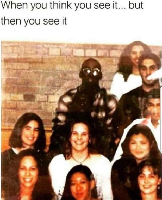 meme of class picture in which the black guy is almost fully invisible