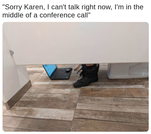 karen meme about being in a conference call right now