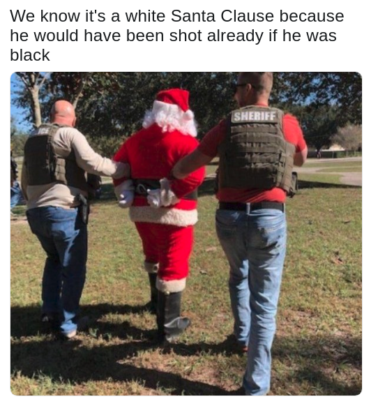 meme of santa getting arrested
