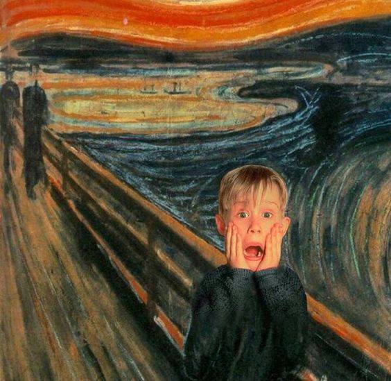 The kid from 'Home Alone' photoshopped into 'The Scream' by Edvard Munch