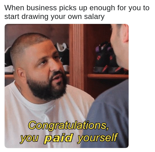 DJ Khaled meme about paying yourself