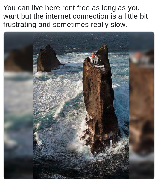 pic of a castle at the top of a cliff in the middle of the sea that has bad internet connection