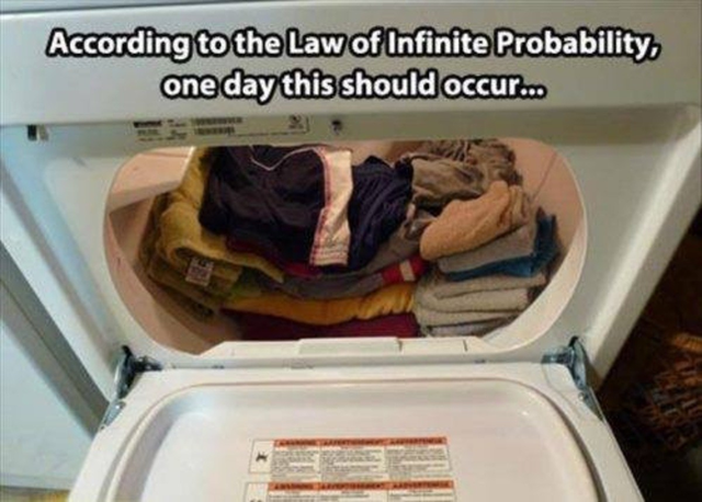law of infinite probability - According to the Law of Infinite Probability, one day this should occur...